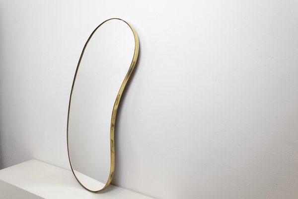 Brass Edge Fagolo Mirror, 1950s-LMR-1299587