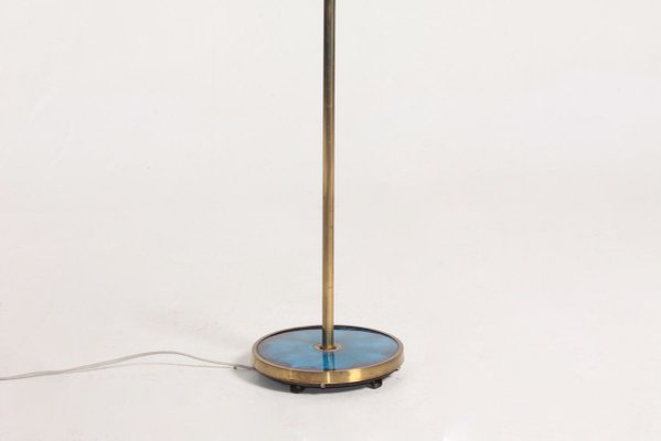 Brass & Enamel Floor Lamp, 1960s-FK-798358