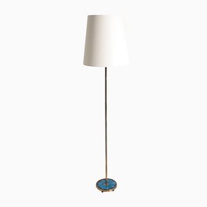 Brass & Enamel Floor Lamp, 1960s-FK-798358