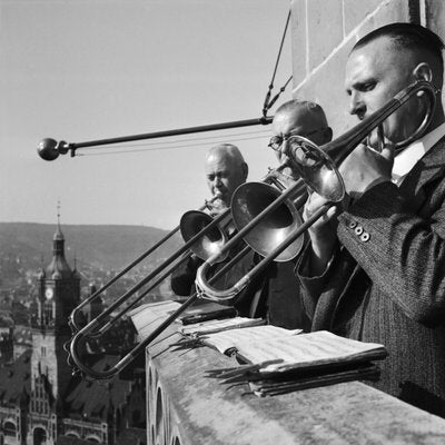 Brass Ensemble at the Belfry of a Church, Stuttgart Germany, 1935-DYV-988149