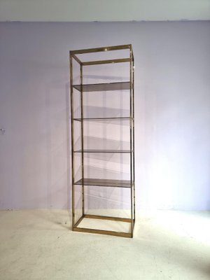 Brass Etagere with Smoked Glass Shelves-GNW-1138410