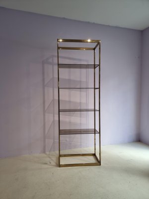 Brass Etagere with Smoked Glass Shelves-GNW-1138410