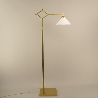 Brass Extendable Floor Lamp with Adjustable Shade, Germany, 1940s-KDB-1725379