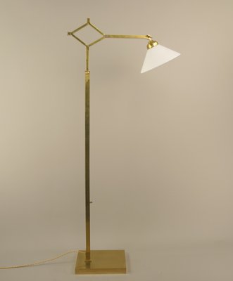 Brass Extendable Floor Lamp with Adjustable Shade, Germany, 1940s-KDB-1725379