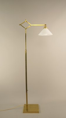 Brass Extendable Floor Lamp with Adjustable Shade, Germany, 1940s-KDB-1725379