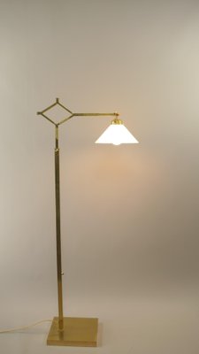 Brass Extendable Floor Lamp with Adjustable Shade, Germany, 1940s-KDB-1725379