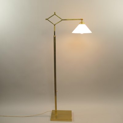 Brass Extendable Floor Lamp with Adjustable Shade, Germany, 1940s-KDB-1725379