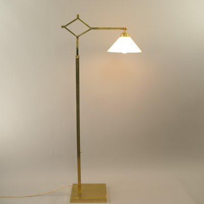 Brass Extendable Floor Lamp with Adjustable Shade, Germany, 1940s-KDB-1725379