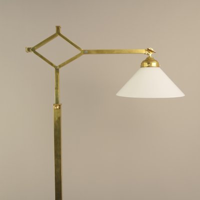 Brass Extendable Floor Lamp with Adjustable Shade, Germany, 1940s-KDB-1725379