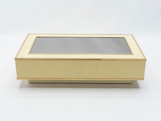 Brass Faux Bamboo Coffee Table by Tommaso Barbi, 1970s-YJA-621405