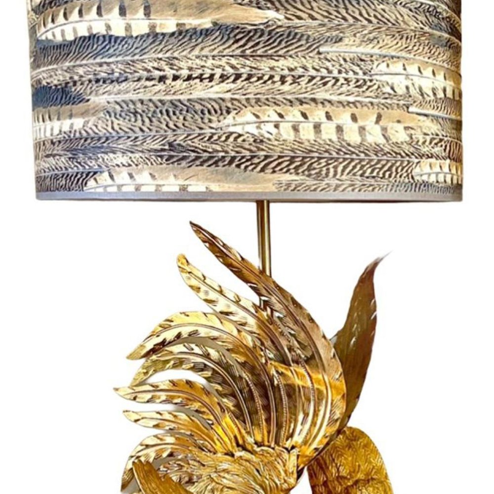 Brass Fighting Birds Table Lamps, 1960s, Set of 2