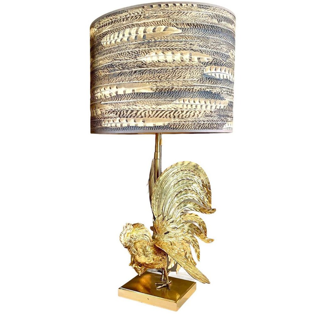 Brass Fighting Birds Table Lamps, 1960s, Set of 2