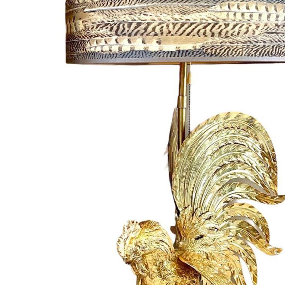 Brass Fighting Birds Table Lamps, 1960s, Set of 2