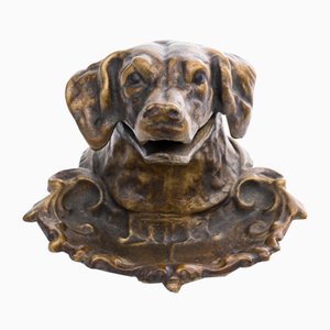 Brass Figurative Inkwell in the Shape of a Dog-FSD-1132095