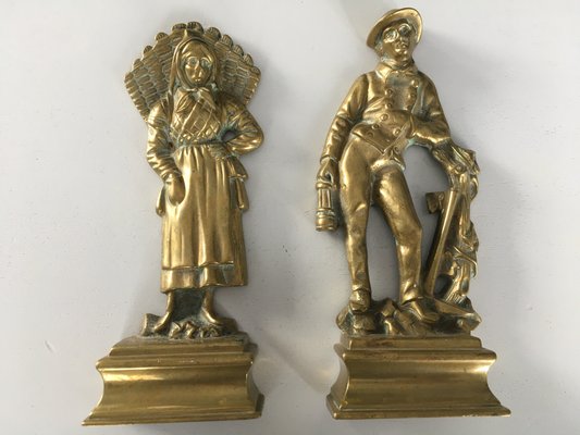 Brass Figures, 1950s, Set of 2-WQQ-848194