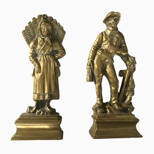 Brass Figures, 1950s, Set of 2-WQQ-848194