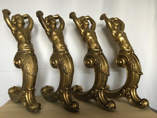 Brass Figures, 1950s, Set of 4-WQQ-843803