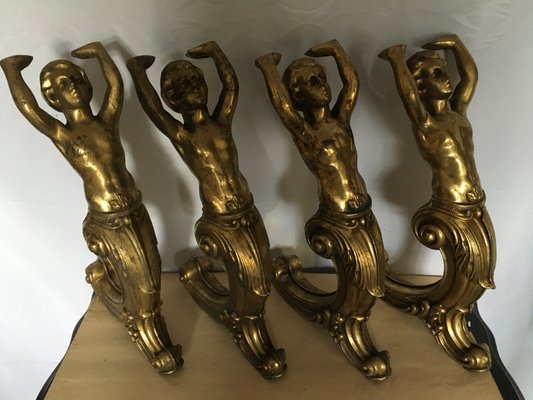 Brass Figures, 1950s, Set of 4-WQQ-843803