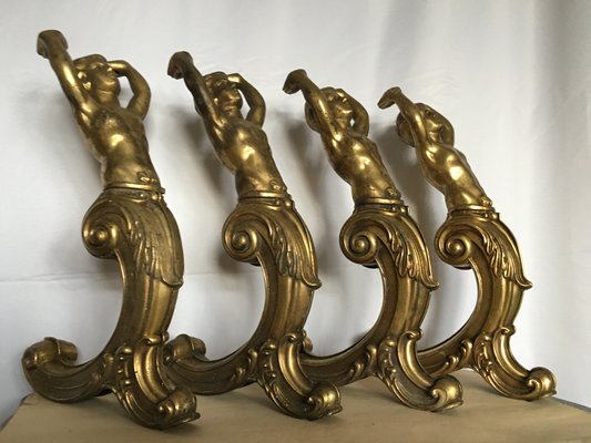 Brass Figures, 1950s, Set of 4-WQQ-843803