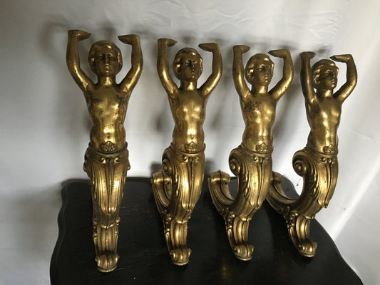 Brass Figures, 1950s, Set of 4-WQQ-843803