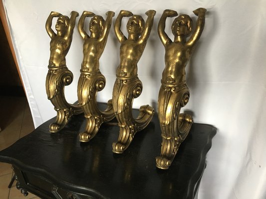 Brass Figures, 1950s, Set of 4-WQQ-843803