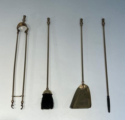 Brass Fire Tools in the style of Maison Jansen, 1970s, Set of 5-BA-1784739