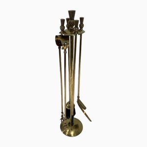 Brass Fire Tools in the style of Maison Jansen, 1970s, Set of 5-BA-1784739