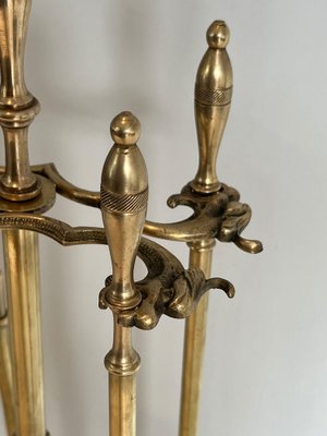 Brass Fireplace Tools, 1920s, Set of 5-BA-1479944