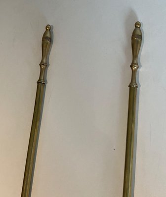 Brass Fireplace Tools, 1920s, Set of 5-BA-1479944