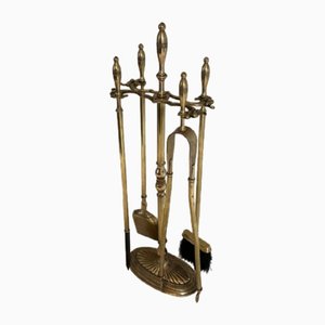 Brass Fireplace Tools, 1920s, Set of 5-BA-1479944