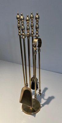 Brass Fireplace Tools, 1970s, Set of 5-BA-1516224