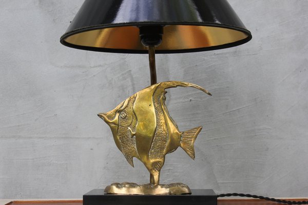 Brass Fish Statue Table Lamp-UWJ-1317486