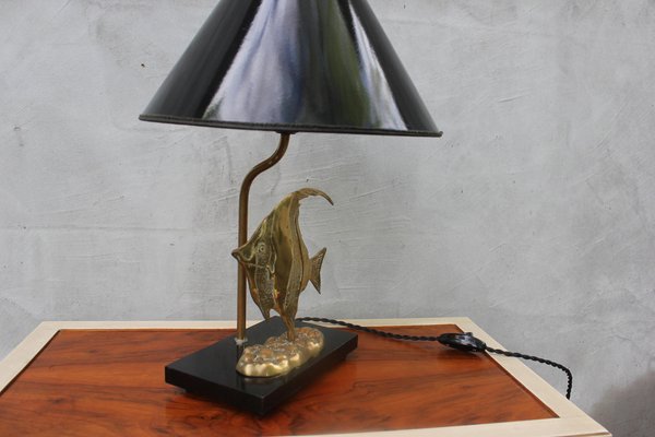 Brass Fish Statue Table Lamp-UWJ-1317486