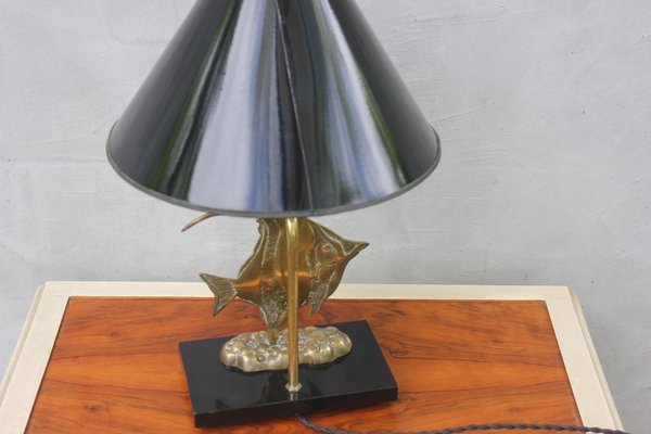 Brass Fish Statue Table Lamp-UWJ-1317486