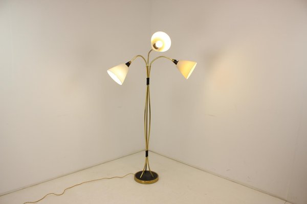 Brass Floor Lamp, Czechoslovakia, 1950s-TZ-1384757