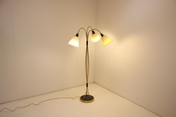 Brass Floor Lamp, Czechoslovakia, 1950s-TZ-1384757