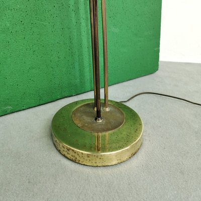 Brass Floor Lamp with Black Acrylic Glass Table and Murano Glass Shades, 1950s-PRS-1804562