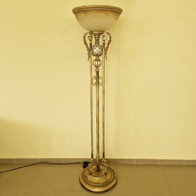 Brass Floor Lamp with Ceramic and Glass-ITF-2027580