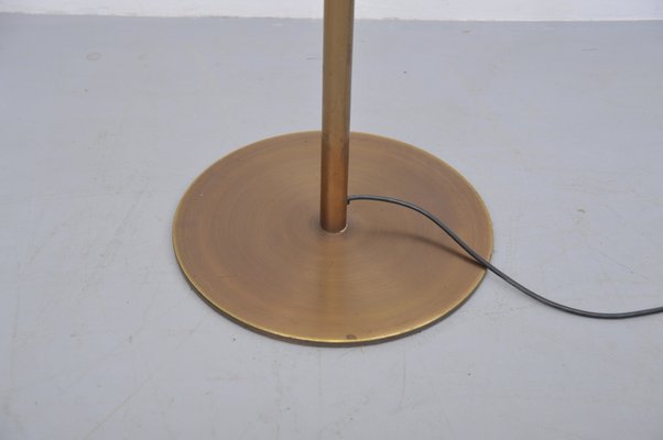 Brass Floor Lamp with Large Lampshade-ZE-982570