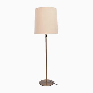 Brass Floor Lamp with Large Lampshade-ZE-982570