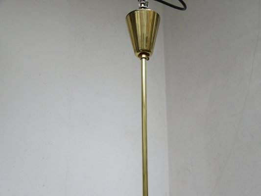 Brass Floral Ceiling Lamp, 1950s-EY-585939