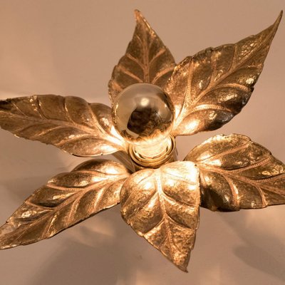 Brass Flowers Wall Lights from Willy Daro, 1970s-VDW-1358394