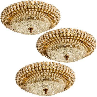 Brass, Glass and Acrylic Pearls Flush Mount in the style of Emil Stejnar, 1950s-VDW-1342570