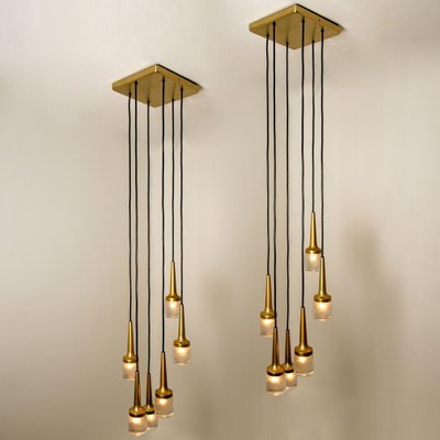 Brass & Glass Cascade Ceiling Fixture from Staff, 1969-VDW-1259929