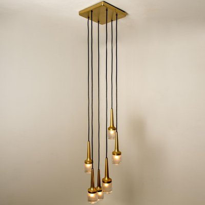 Brass & Glass Cascade Ceiling Fixture from Staff, 1969-VDW-1259929