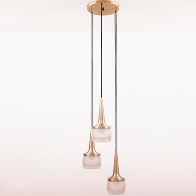 Brass & Glass Cascade Fixture from Staff, 1960s-VDW-880248