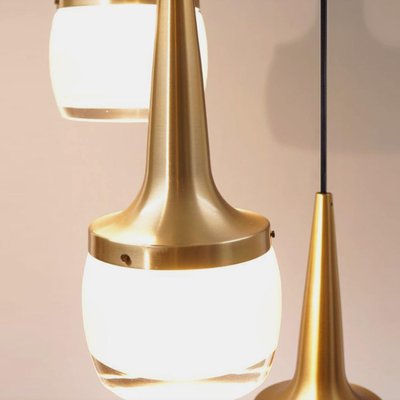 Brass & Glass Cascade Fixture from Staff, 1960s-VDW-880248