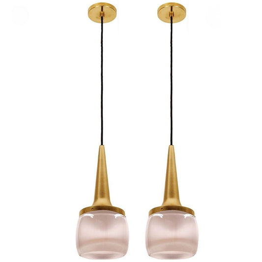 Brass Glass Cascade Fixtures from Staff, 1960s, Set of 2