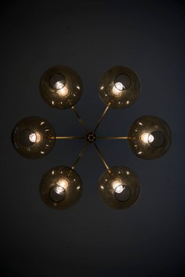 Brass & Glass Ceiling Lamp by Hans-Agne Jakobsson, 1950s-SC-586848