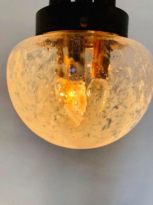 Brass & Glass Ceiling Lamps, 1950s, Set of 2-ZLY-623186